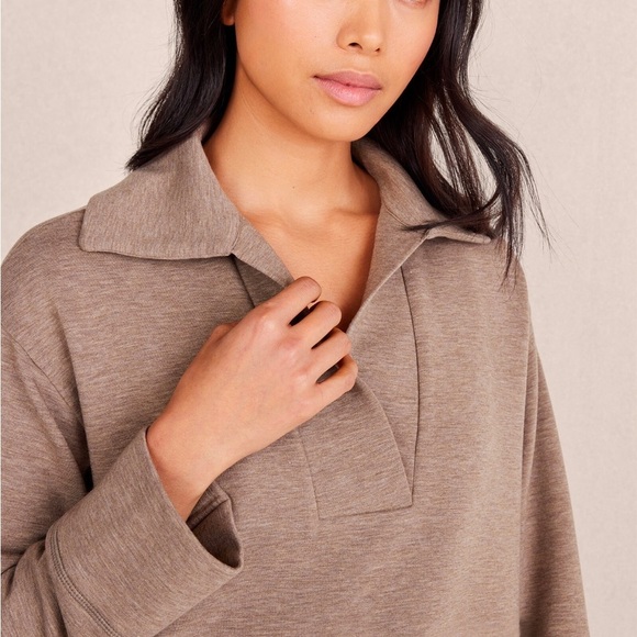 Talbots Tops - NWT Haven Well Within Talbots collar Fleece Pullover medium taupe
